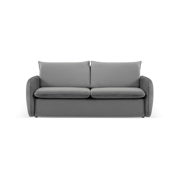 Siva žametna raztegljiva sedežna garnitura 214 cm Vienna – Cosmopolitan Design