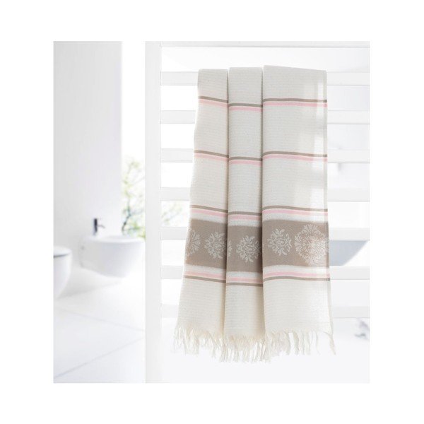 Svetlo rjavo-beljasta brisača za hamam Deco Bianca Loincloth Beige Stripe, 80 x 170 cm-image-2
