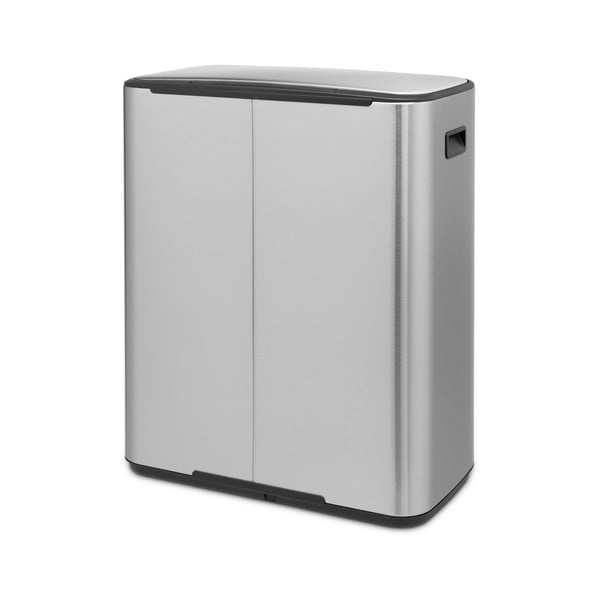 Jeklen koš za smeti za ločevanje odpadkov s pedalom v mat srebrni barvi 60 l Bo – Brabantia-image-4