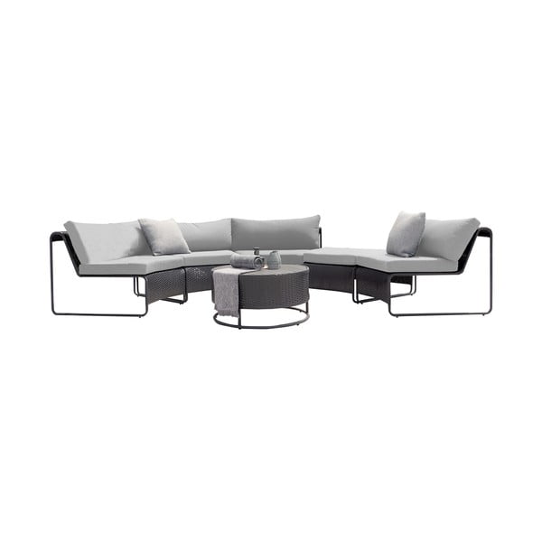 Siva vrtna sedežna garnitura za 5 oseb Rindal - Bonami Selection-image-2