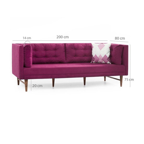 Roza kavč s tremi sedeži Balcab Home Eva-image-1