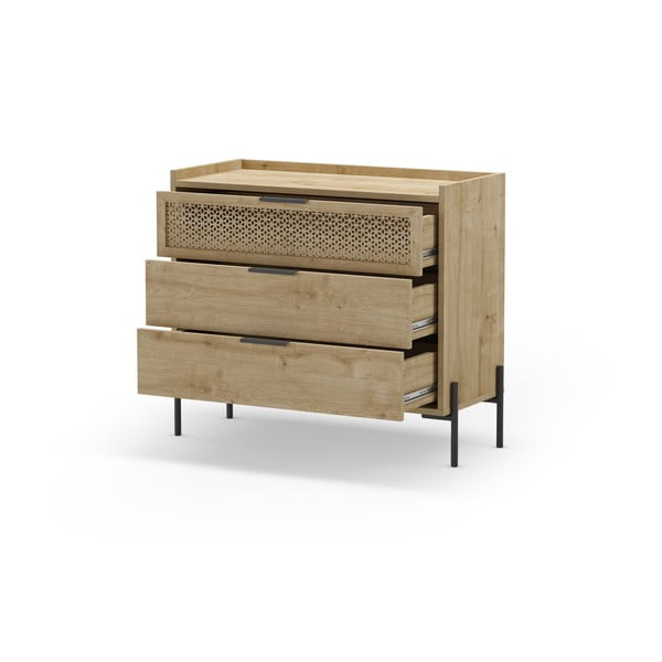 Nizka komoda v hrastovem dekorju 90x80 cm Inca – Marckeric-image-3