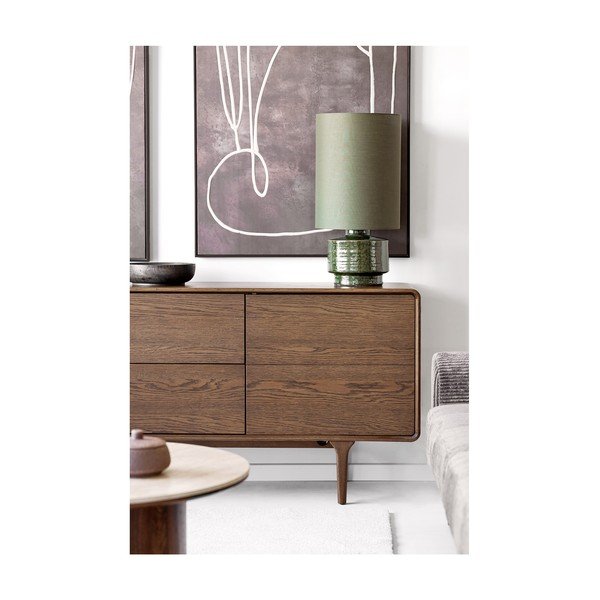 Temno rjava komoda v hrastovem dekorju 180x75x45 cm Darwin – House Nordic-image-1