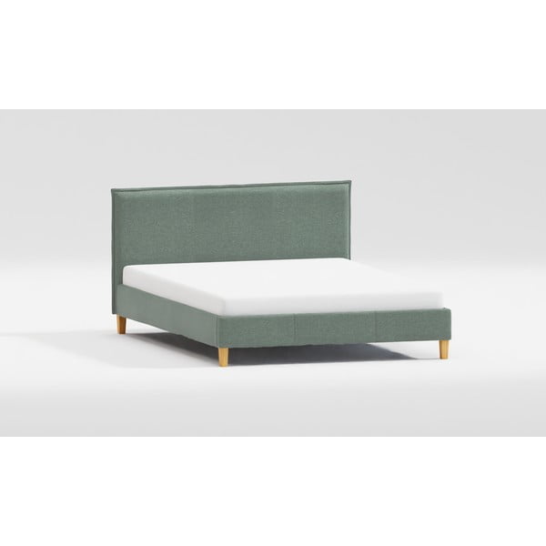 Zelena oblazinjena zakonska postelja z letvenim dnom 200x200 cm Tina – Ropez-image-3