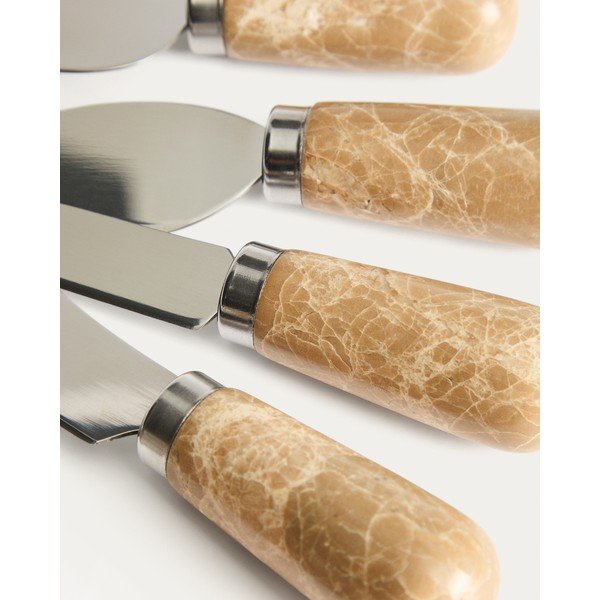 Noži v kompletu 4 ks za sir iz nerjavečega jekla Adoma – Kave Home-image-3