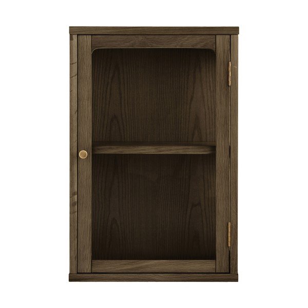 Temno rjava stenska vitrina v hrastovem dekorju 40x60x20 cm Zamora – House Nordic-image-2