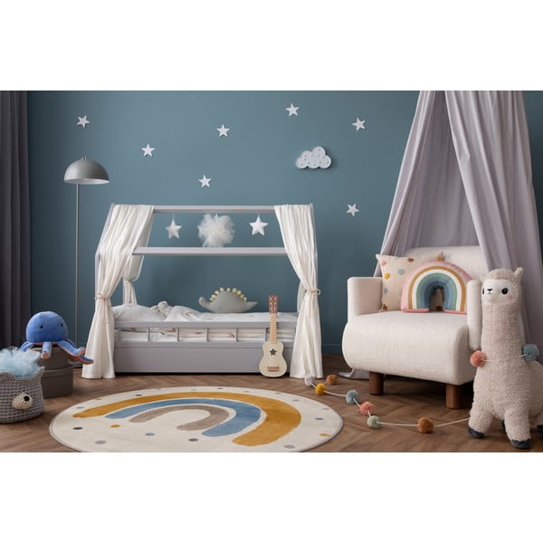 Oker rumena/slonokoščena otroška preproga ø133 cm Joyful Gold – FD-image-1