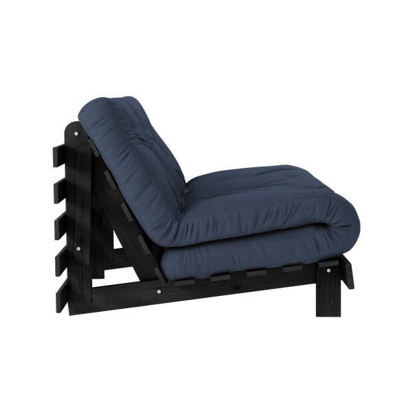 Temno modra raztegljiva sedežna garnitura 140 cm Roots Black Night – Karup Design-image-4