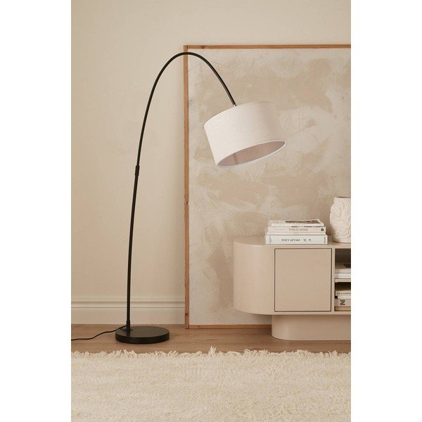 Bela/črna tekstilna stoječa svetilka z upogljivo konstrukcijo (višina 145 cm) Arc – Ellos Home-image-2
