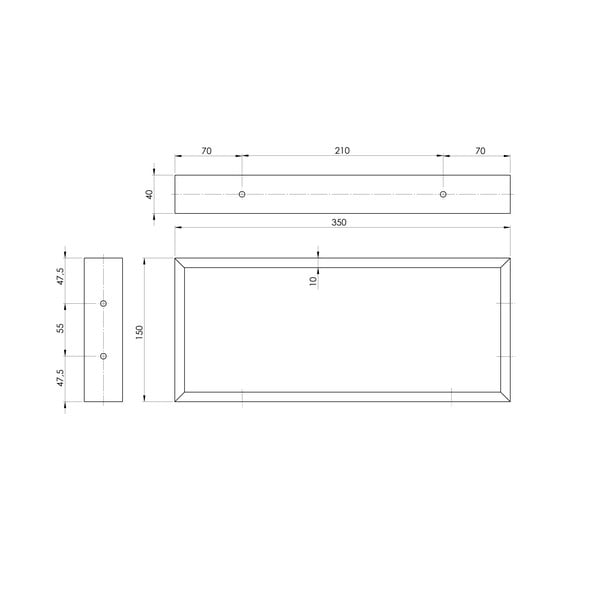 Črna jeklena podpora za pult 35x4 cm – Sapho-image-1