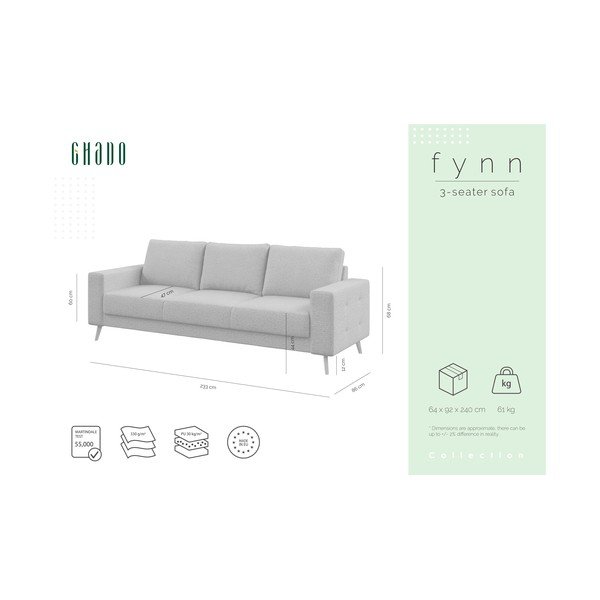 Siva zofa Ghado Fynn, 233 cm-image-3