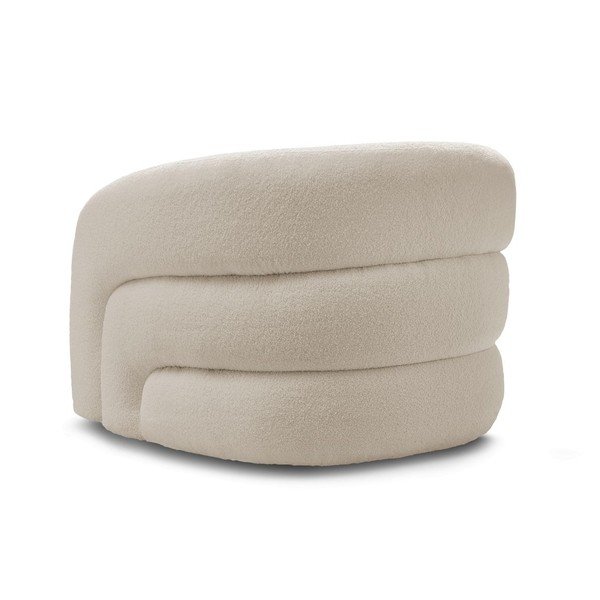 Bež vrtljiv fotelj iz tkanine bouclé Elina – Bobochic Paris-image-4