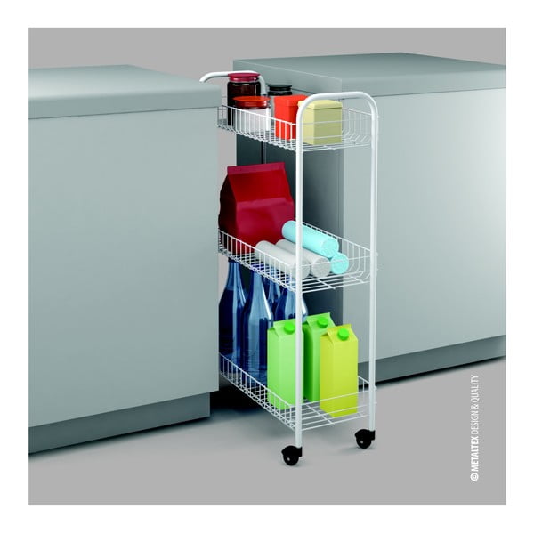 Mobilni regal s tremi policami Metaltex Laundry, 23 x 84 cm-image-1