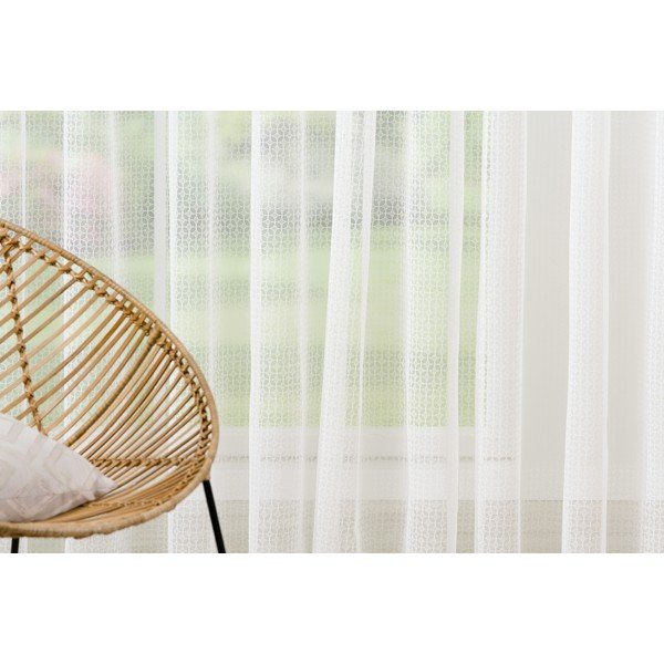 Bela prosojna zavesa 400x260 cm Agra – Mendola Fabrics-image-2