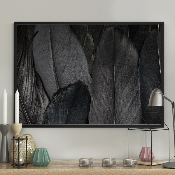 Plakat DecoKing Feathers Black, 50 x 40 cm-image-1