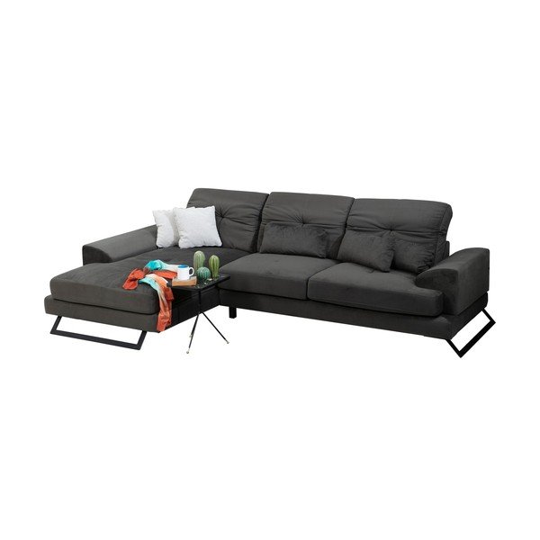 Temno siva kotna sedežna garnitura (levi kot) Frido – Balcab Home-image-2