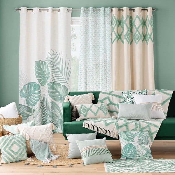 Mentolno zelena/kremno bela pralna preproga 60x90 cm Athena – douceur d'intérieur-image-1