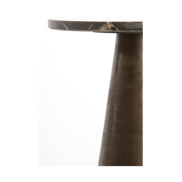 Okrogla stranska mizica z marmorno mizno ploščo ø 29 cm Ynez – Light & Living-image-3