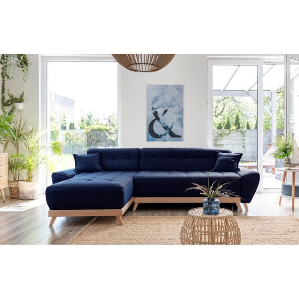 Mornarsko modra raztegljiva sedežna garnitura Miuform Dazzling Daisy-image-1