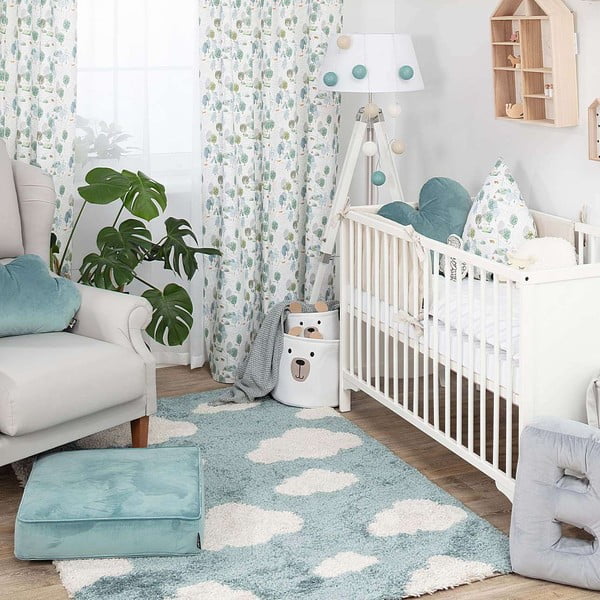 Modra antialergijska otroška preproga 170x120 cm Clouds - Yellow Tipi-image-3