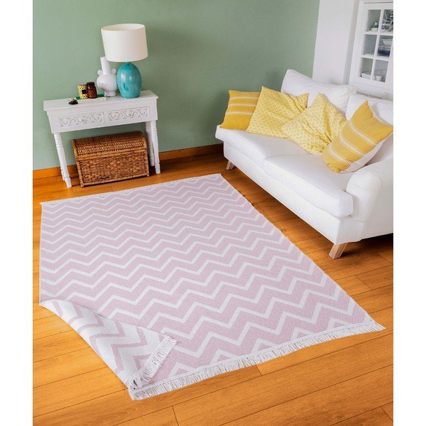 Belo-rožnata bombažna preproga Oyo home Duo, 160 x 230 cm-image-1