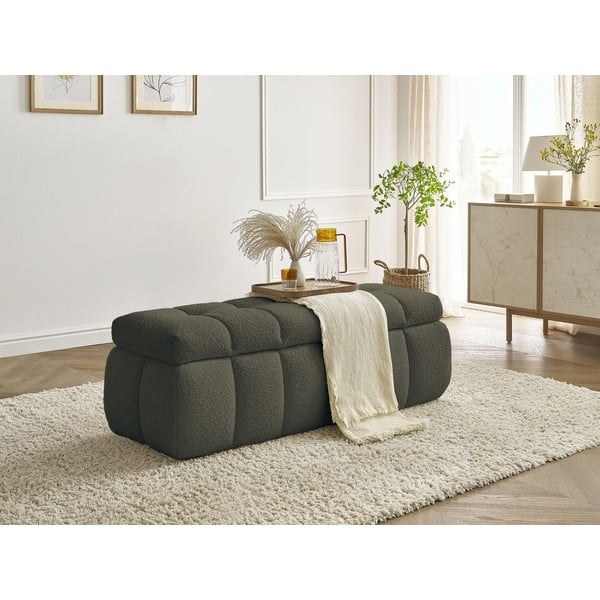 Zelena klop iz tkanine bouclé Mont Blanc – Bobochic Paris-image-1