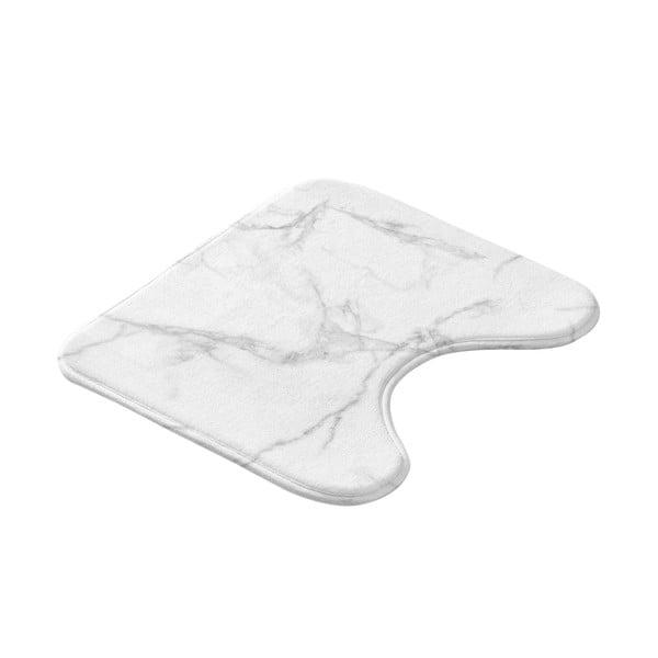 Belo-siva kopalniška preproga za WC 45x45 cm Marbre – douceur d'intérieur