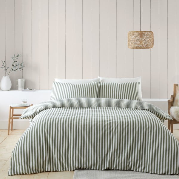 Zelena flanelna posteljnina za zakonsko posteljo 200x200 cm – Catherine Lansfield