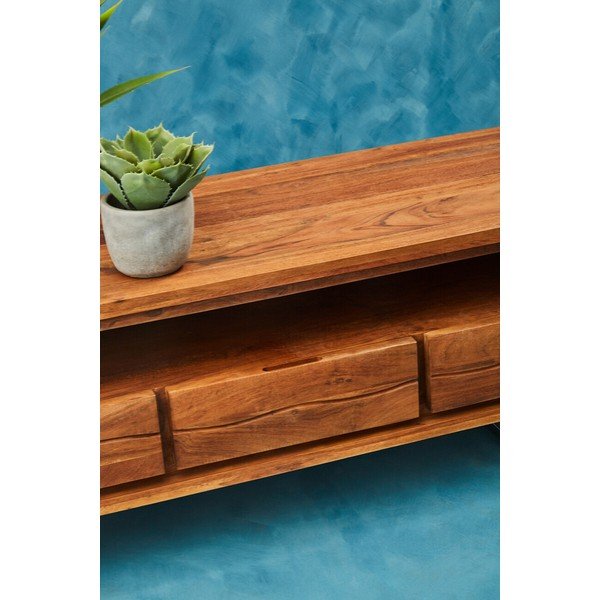 TV omarica iz masivne akacije v temni naravni barvi 140x52x50 cm Simla – Premier Housewares-image-4