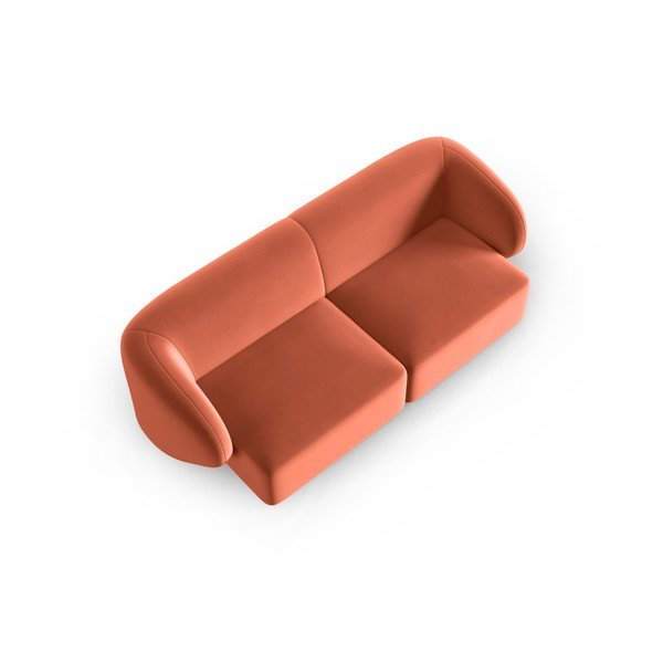 Rožnata žametna sedežna garnitura 188 cm Paolo – Milo Casa-image-1