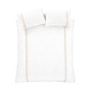 Bela/bež bombažna posteljnina za zakonsko posteljo 200x200 cm Embroidery Leaf – Bianca