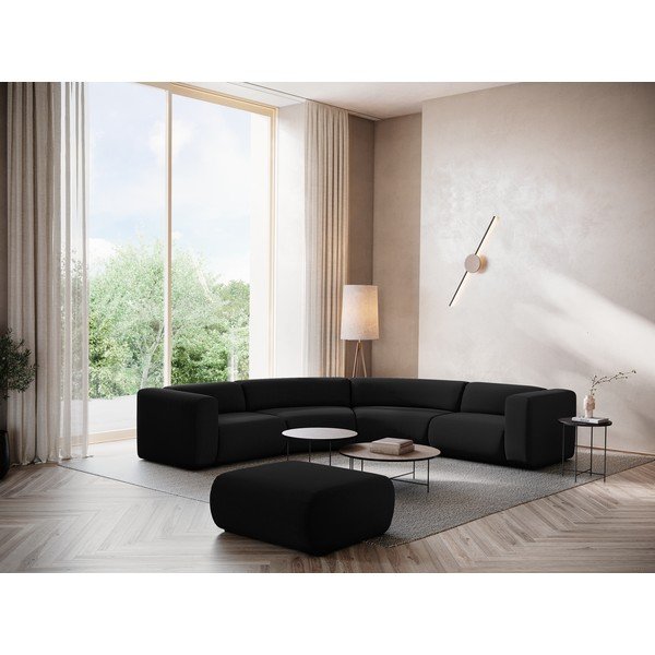 Črn žameten tabure Ekahi – Makamii-image-1