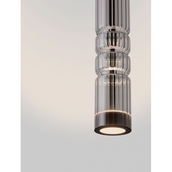 Siva steklena LED viseča svetilka ø 8 cm Bento – Nova Luce-image-3