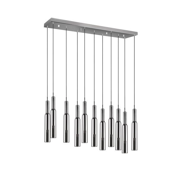 LED viseča svetilka v srebrni barvi s steklenim senčnikom Lucent – Trio Select-image-3