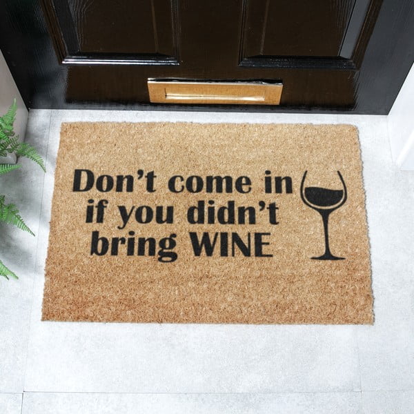 Predpražnik iz kokosovih vlaken 40x60 cm Without Wine – Artsy Doormats-image-2