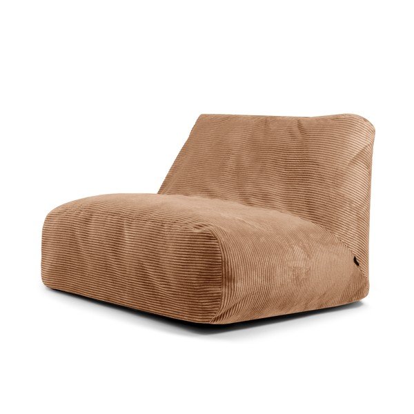 Rjava vreča za sedenje iz rebrastega žameta Sofa Tube – SLOWDOWN