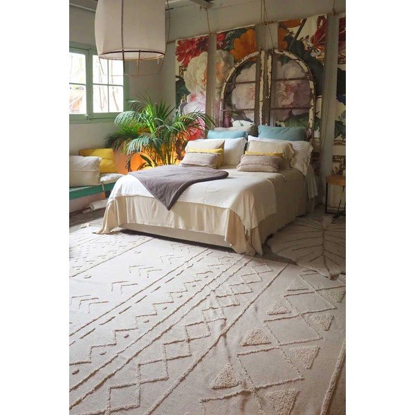 Bela pralna ročno tkana bombažna preproga 170x240 cm Tribu Natural – Lorena Canals-image-1