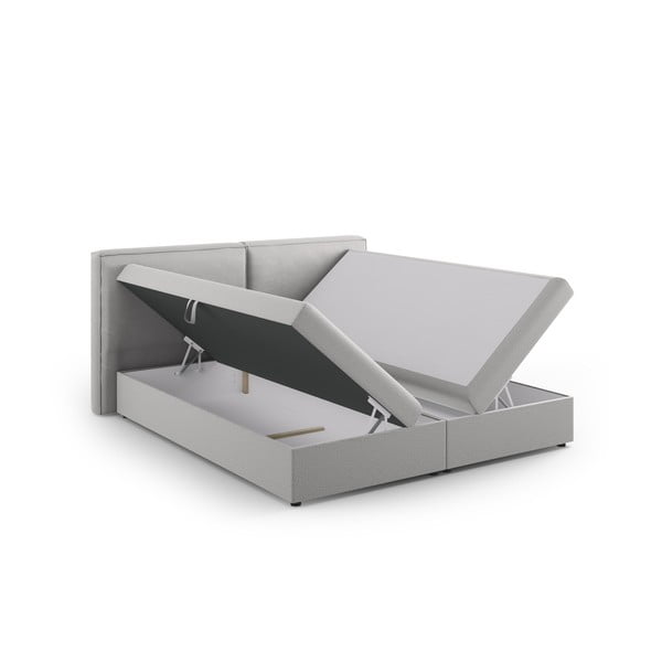Svetlo siva boxspring postelja s prostorom za shranjevanje 180x200 cm Arendal – Cosmopolitan Design-image-3