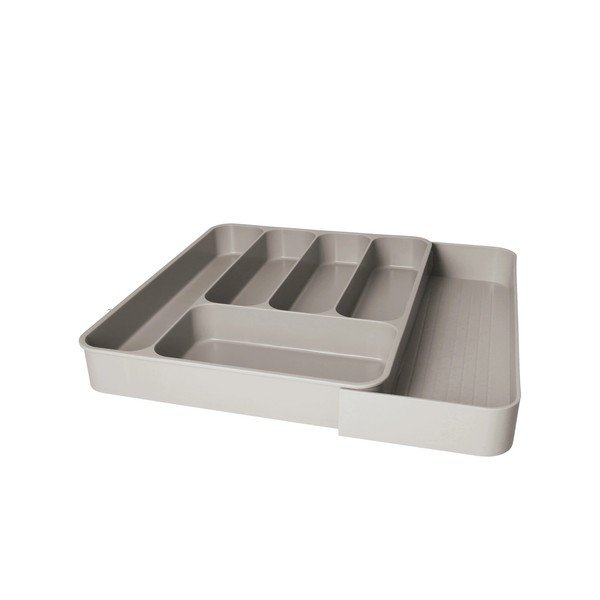 Siv plastičen nastavljiv organizator za pribor 39 x 43,5 cm – Brandani