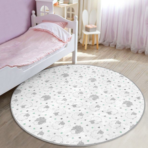 Bela/svetlo siva otroška preproga ø 80 cm Comfort – Mila Home-image-1