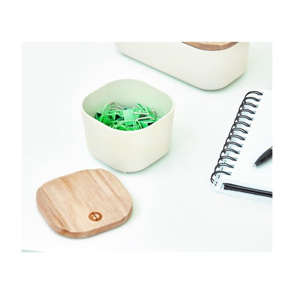 Bela škatla za shranjevanje s pokrovom iz pavlovnije iDesign Eco, 9 x 9 cm-image-4