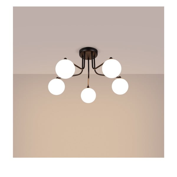 Črna/bela stropna svetilka Beam – Sollux-image-1