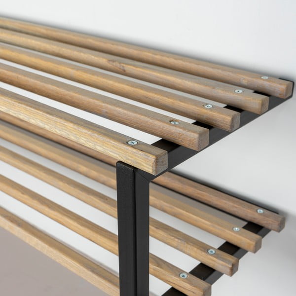 Črna/v naravni barvi kovinska stenska omarica za čevlje 100x26x34 cm Marco – Spinder Design-image-4