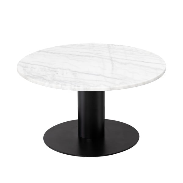 Miza iz belega marmorja s črno podlago RGE Pepo, ⌀ 85 cm
