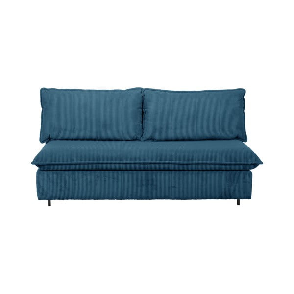 Modra raztegljiva sedežna garnitura iz rebrastega žameta 184 cm Isadora – Bobochic Paris