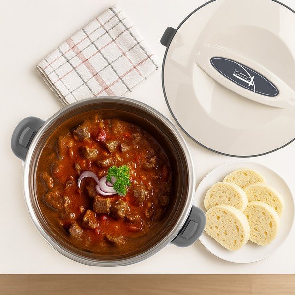 Kremno bela termovka za hrano 6 l Termo – Orion-image-1