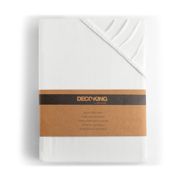 Bela napenjalna rjuha iz jerseyja 90x200 cm Amber – Restilo-image-4