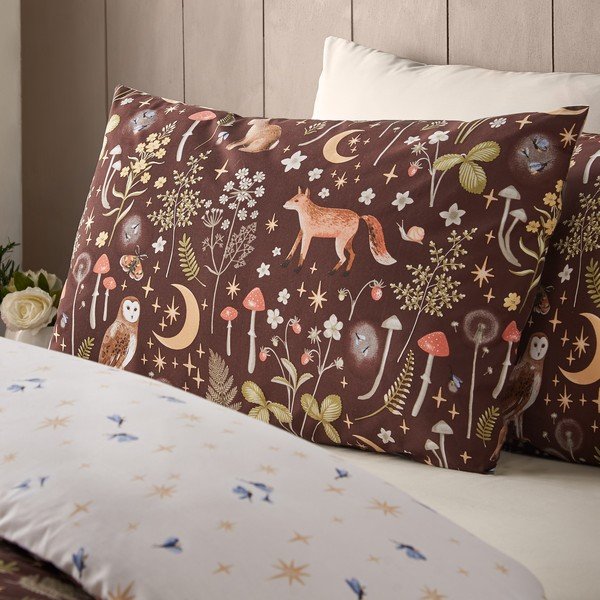 Temno rjava enojna posteljnina 135x200 cm Enchanted Twilight Animals – Catherine Lansfield-image-2