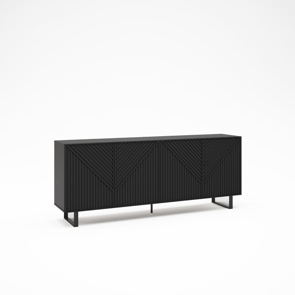 Črna komoda 201x80x40 cm Peta – Marckeric-image-2