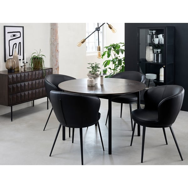 Črna kovinska vitrina 58x160 cm Carmel – Unique Furniture-image-1